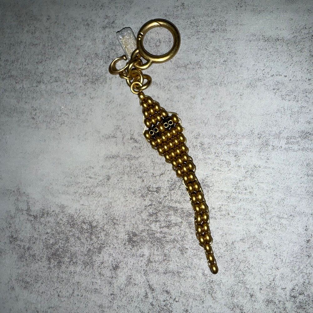 Coach New Year Beaded Snake Bag Charm Brass